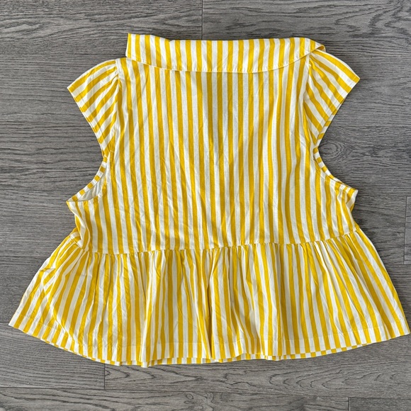 🌼ANTHROPOLGIE🌼 NWT Yellow Striped Sleeveless Top, Size XL - Picture 7 of 10